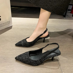 Point Toe Kitten Heel Slingback Pumps - tif-shop24.de