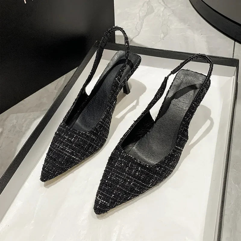 Point Toe Kitten Heel Slingback Pumps - tif-shop24.de