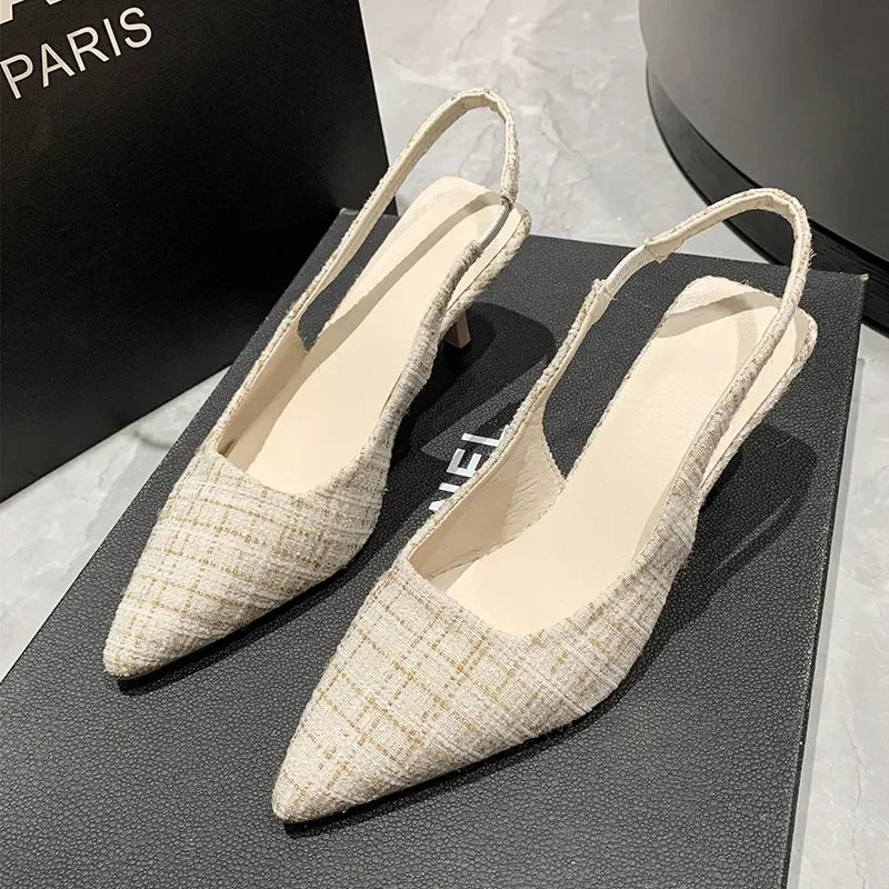 Point Toe Kitten Heel Slingback Pumps - tif-shop24.de