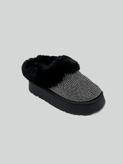 WILD DIVA Embellished Faux Fur Platform Booties - tif-shop24.de