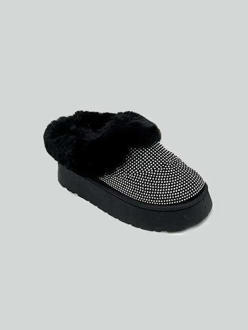 WILD DIVA Embellished Faux Fur Platform Booties - tif-shop24.de