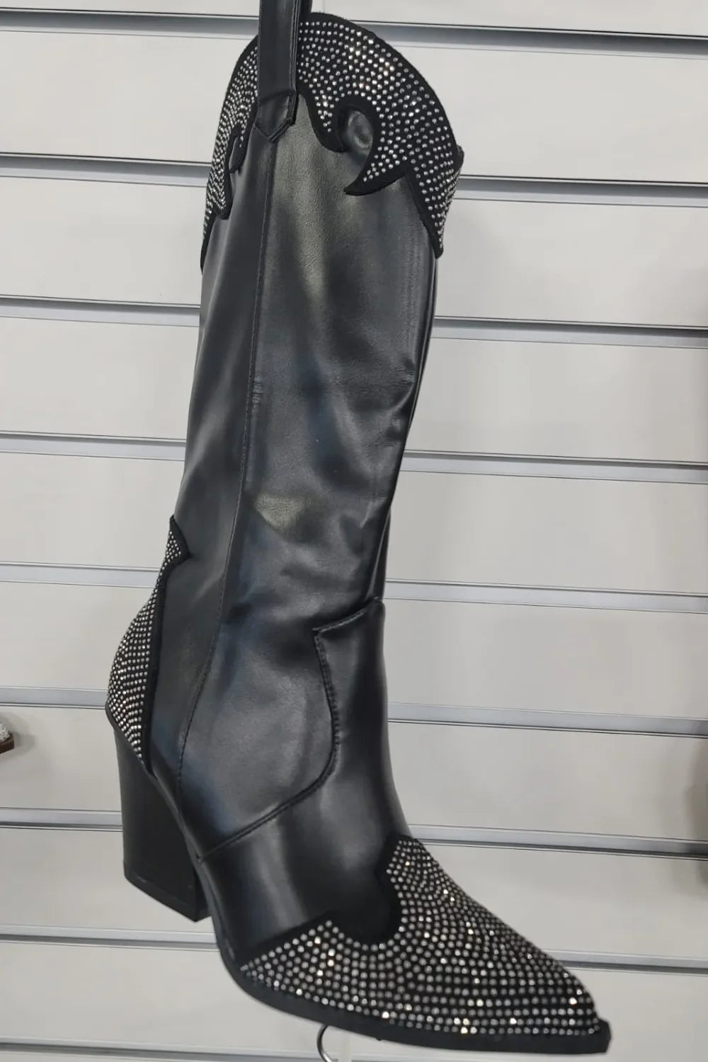 Weeboo Chunky Heel Rhinestone Decor Western Boots - tif-shop24.de