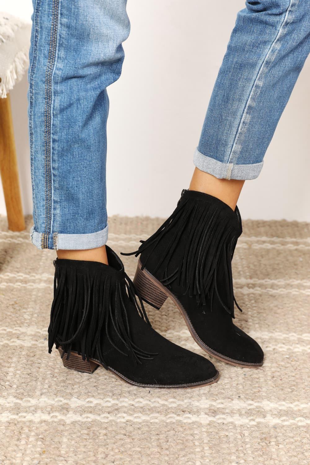 Legend Women's Fringe Cowboy Western Ankle Boots - tif-shop24.de