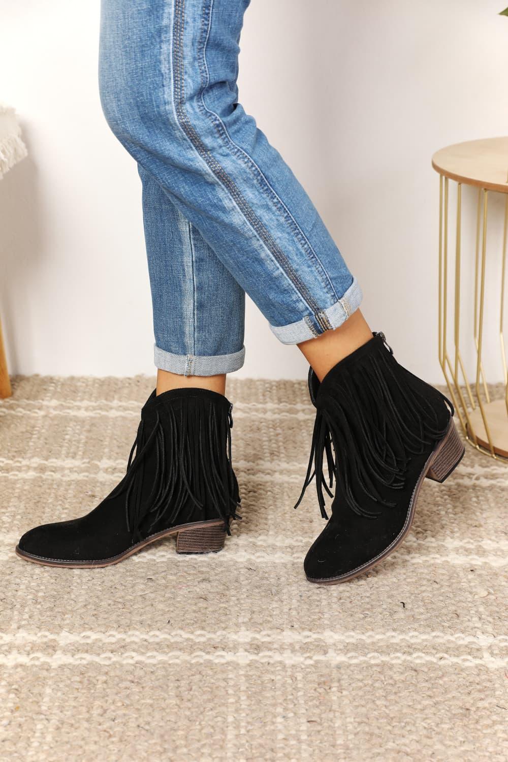 Legend Women's Fringe Cowboy Western Ankle Boots - tif-shop24.de