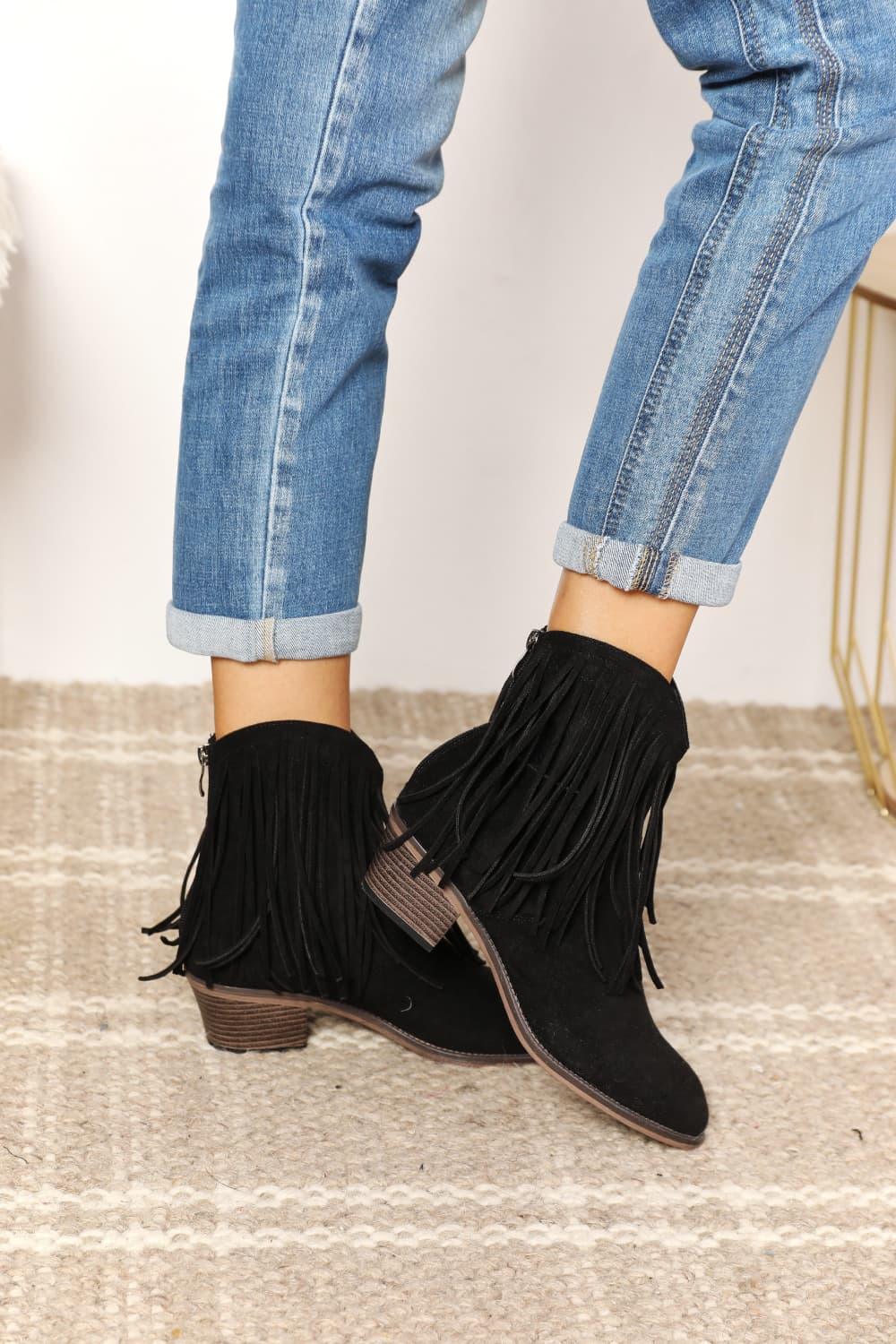 Legend Women's Fringe Cowboy Western Ankle Boots - tif-shop24.de