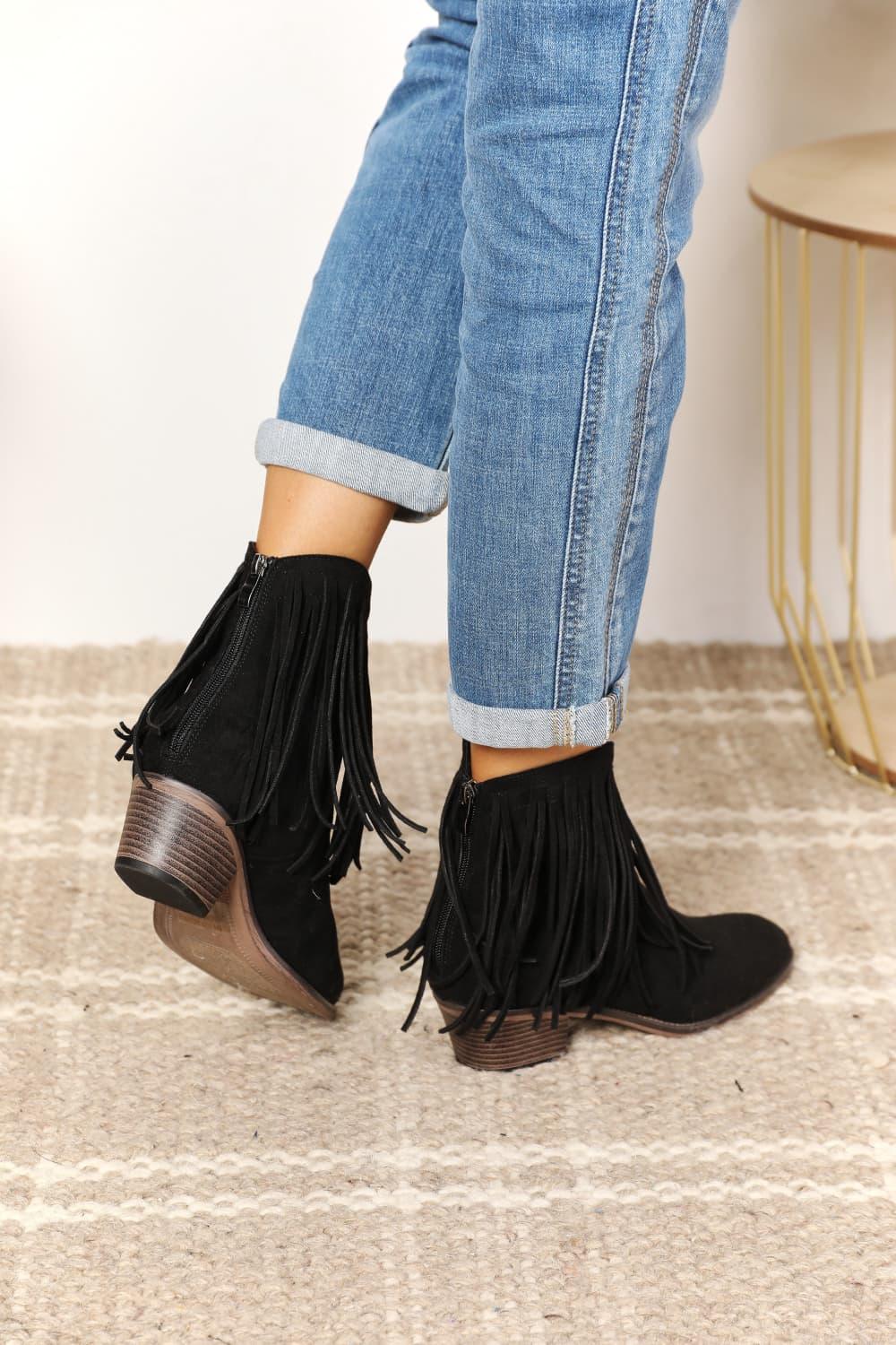 Legend Women's Fringe Cowboy Western Ankle Boots - tif-shop24.de