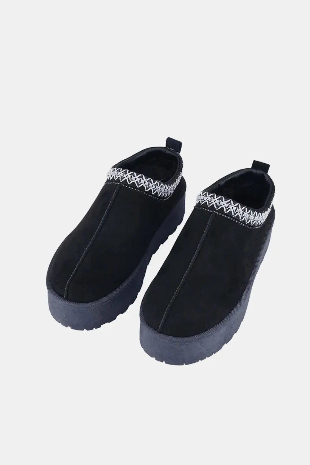 Weeboo Platform Embroidered Trim Slip-On Boots - tif-shop24.de