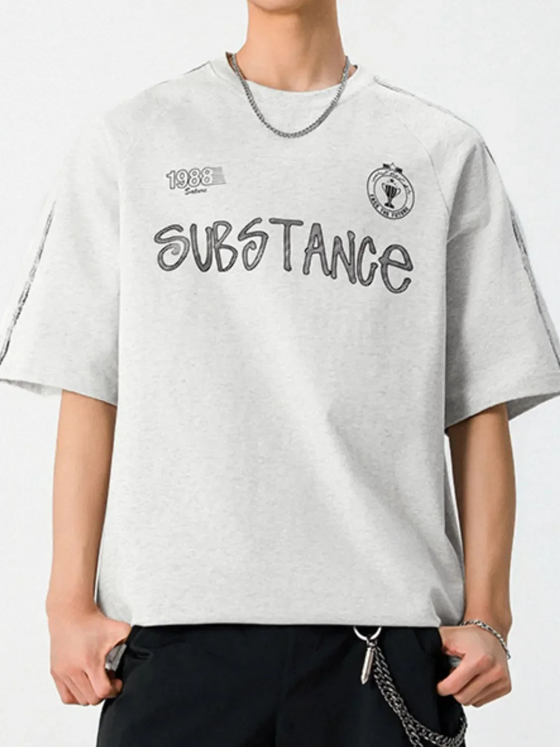 Men's Letter Round Neck Half Sleeve T-Shirt - tif-shop24.de