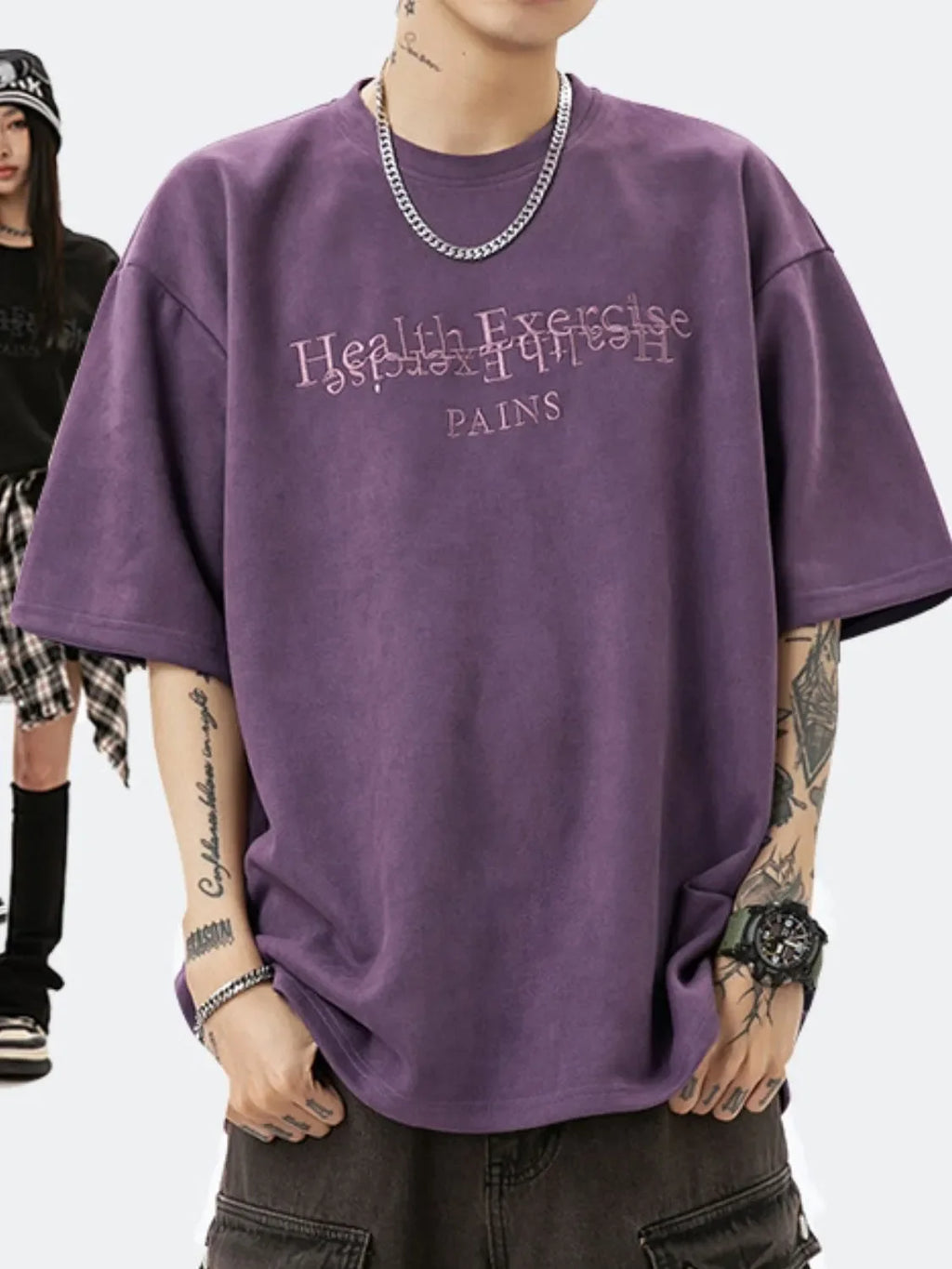 Men's Letter Round Neck Half Sleeve T-Shirt - tif-shop24.de