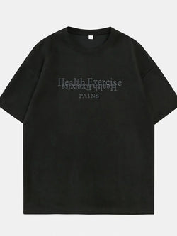 Men's Letter Round Neck Half Sleeve T-Shirt - tif-shop24.de