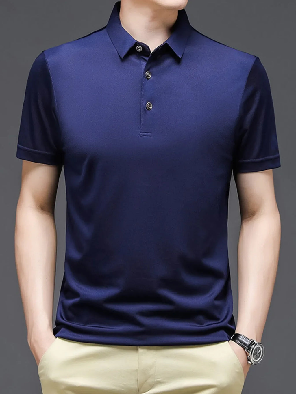 Men's Plus Size Breathable Collared Neck Polo - tif-shop24.de