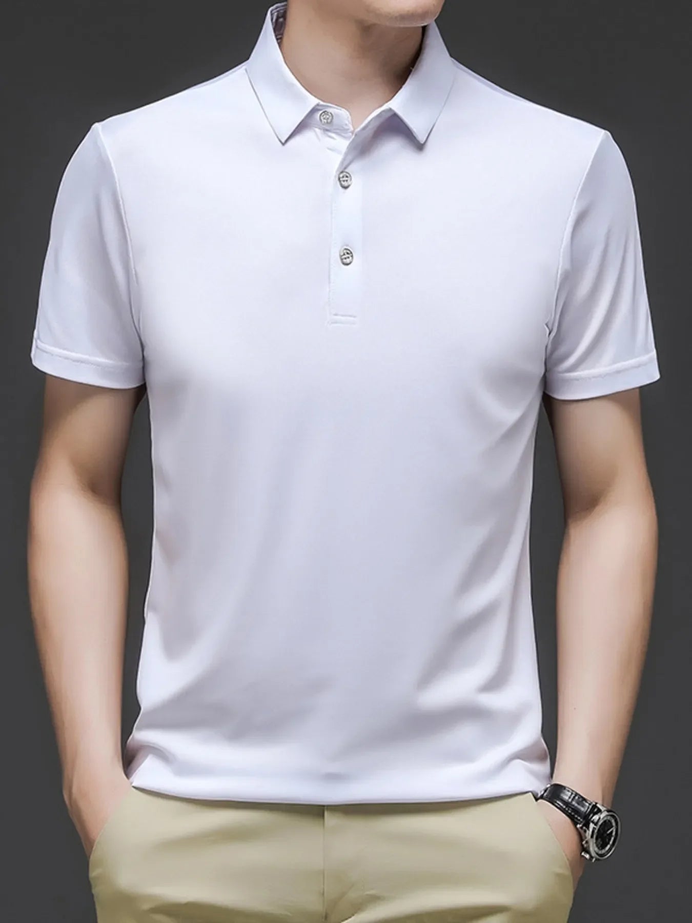 Men's Plus Size Breathable Collared Neck Polo - tif-shop24.de