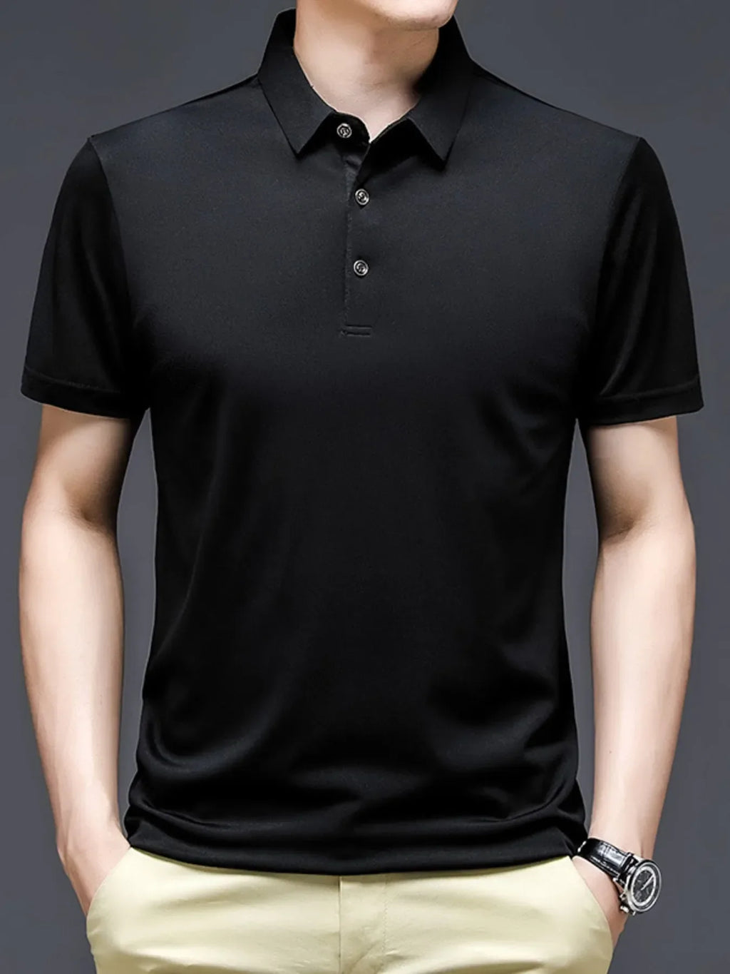 Men's Plus Size Breathable Collared Neck Polo - tif-shop24.de