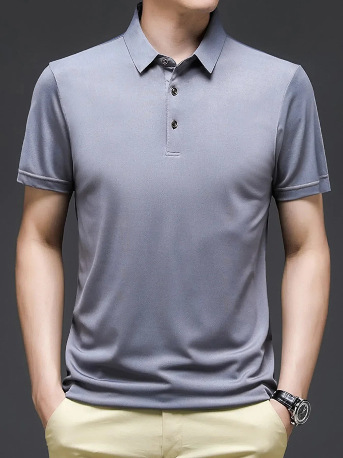 Men's Plus Size Breathable Collared Neck Polo - tif-shop24.de