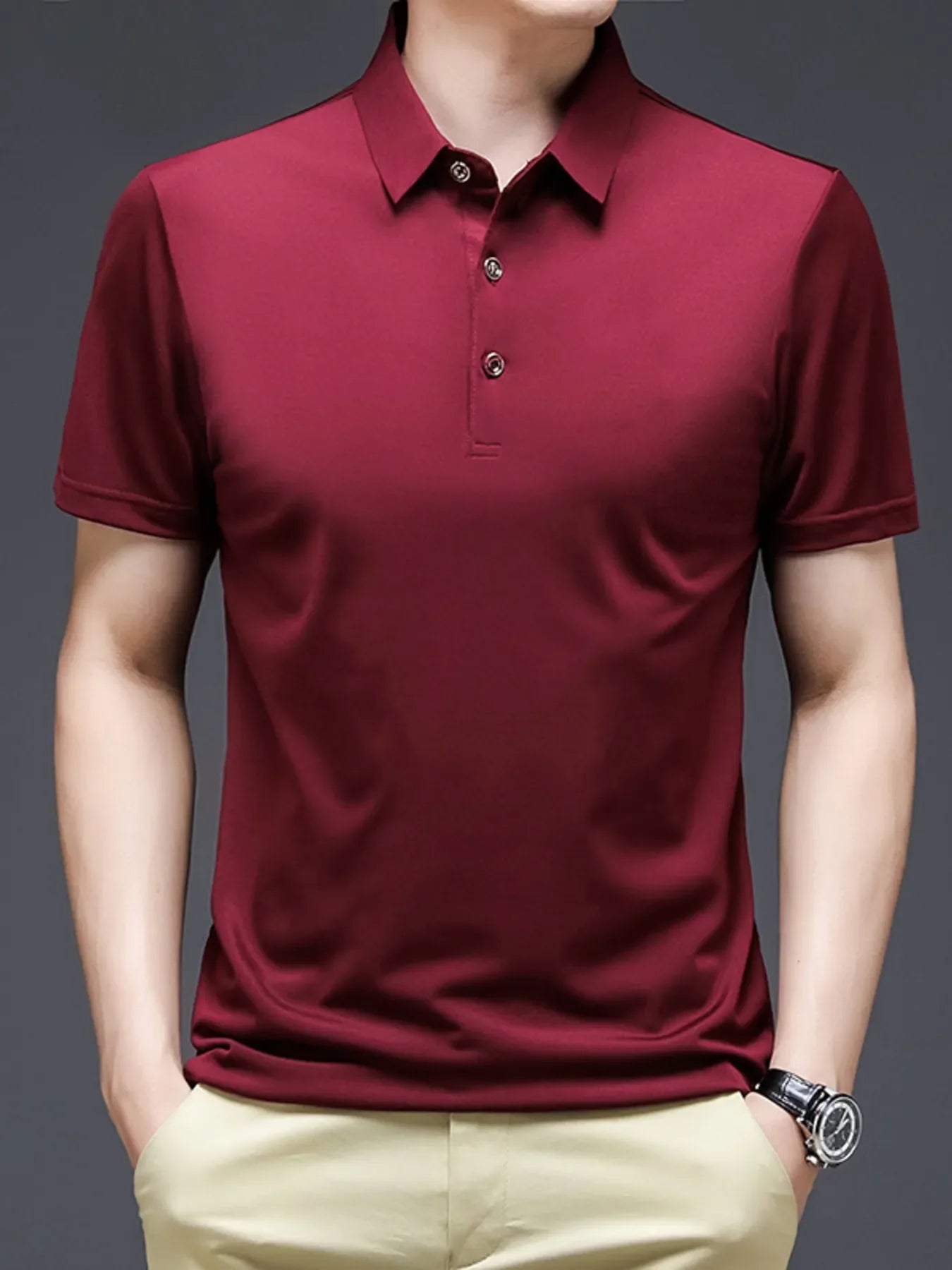 Men's Plus Size Breathable Collared Neck Polo - tif-shop24.de