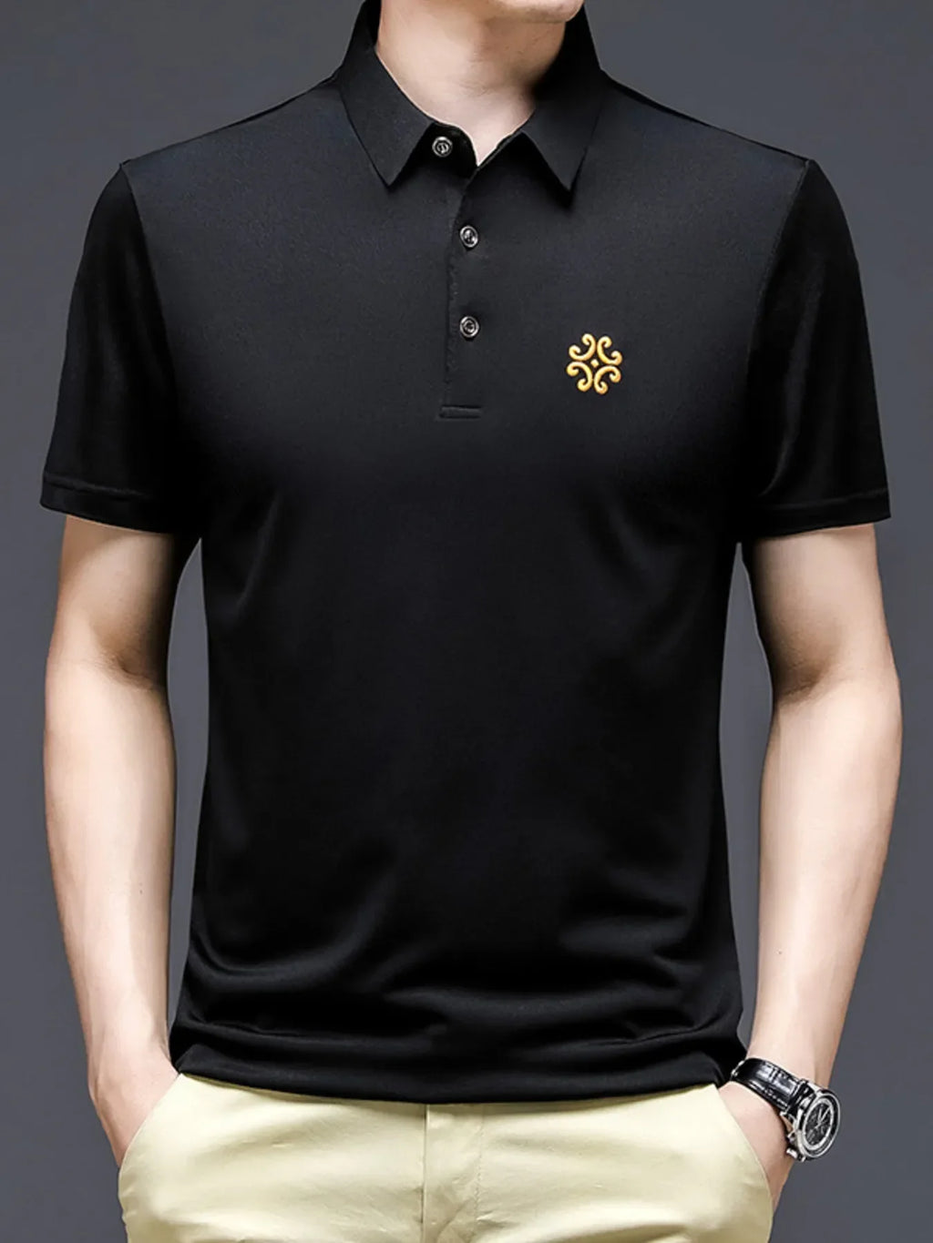 Men's Plus Size Breathable Short Sleeve Polo - tif-shop24.de