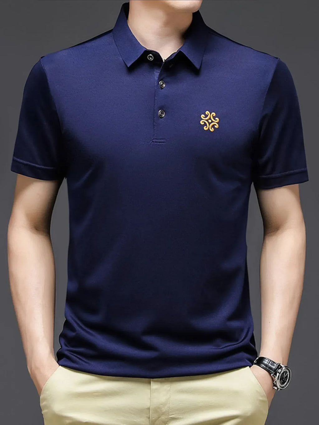 Men's Plus Size Breathable Short Sleeve Polo - tif-shop24.de