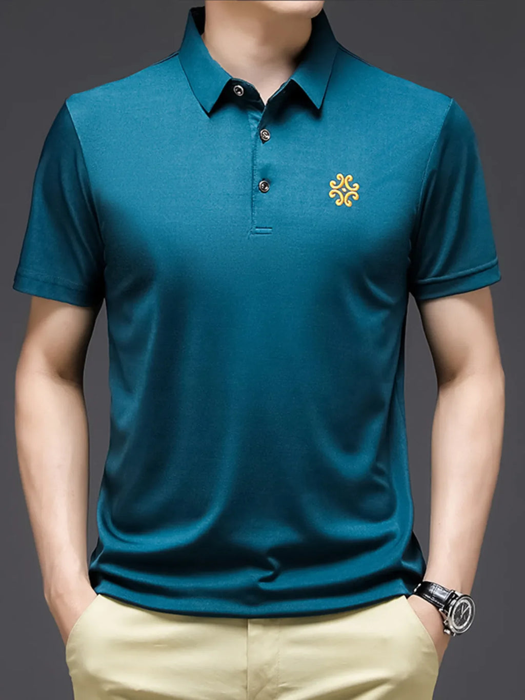 Men's Plus Size Breathable Short Sleeve Polo - tif-shop24.de