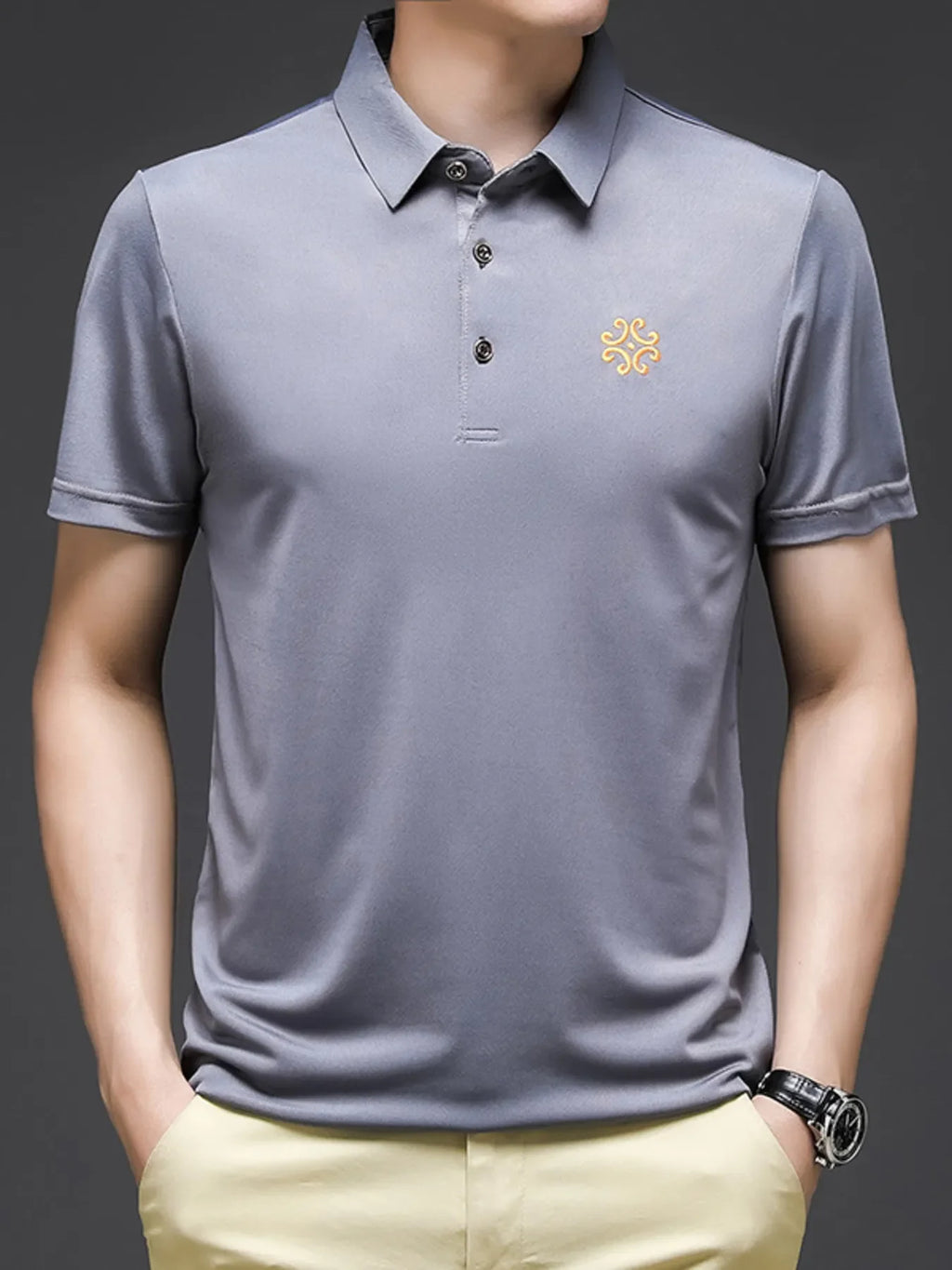 Men's Plus Size Breathable Short Sleeve Polo - tif-shop24.de