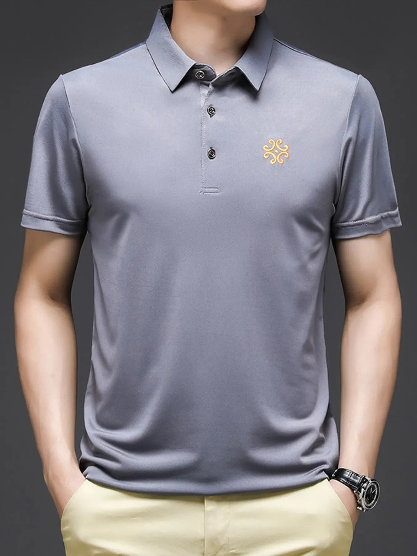 Men's Plus Size Breathable Short Sleeve Polo - tif-shop24.de