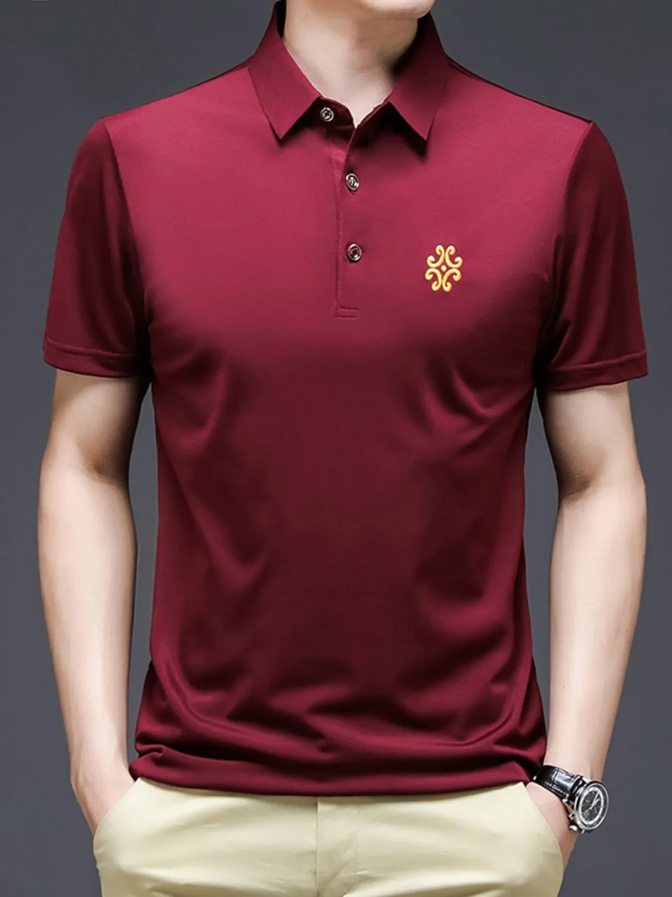 Men's Plus Size Breathable Short Sleeve Polo - tif-shop24.de