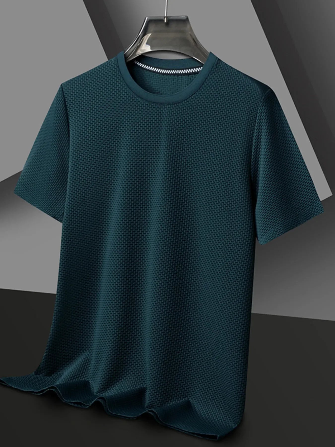 Men's Plus Size Breathable Texture Short Sleeve T-Shirt - tif-shop24.de