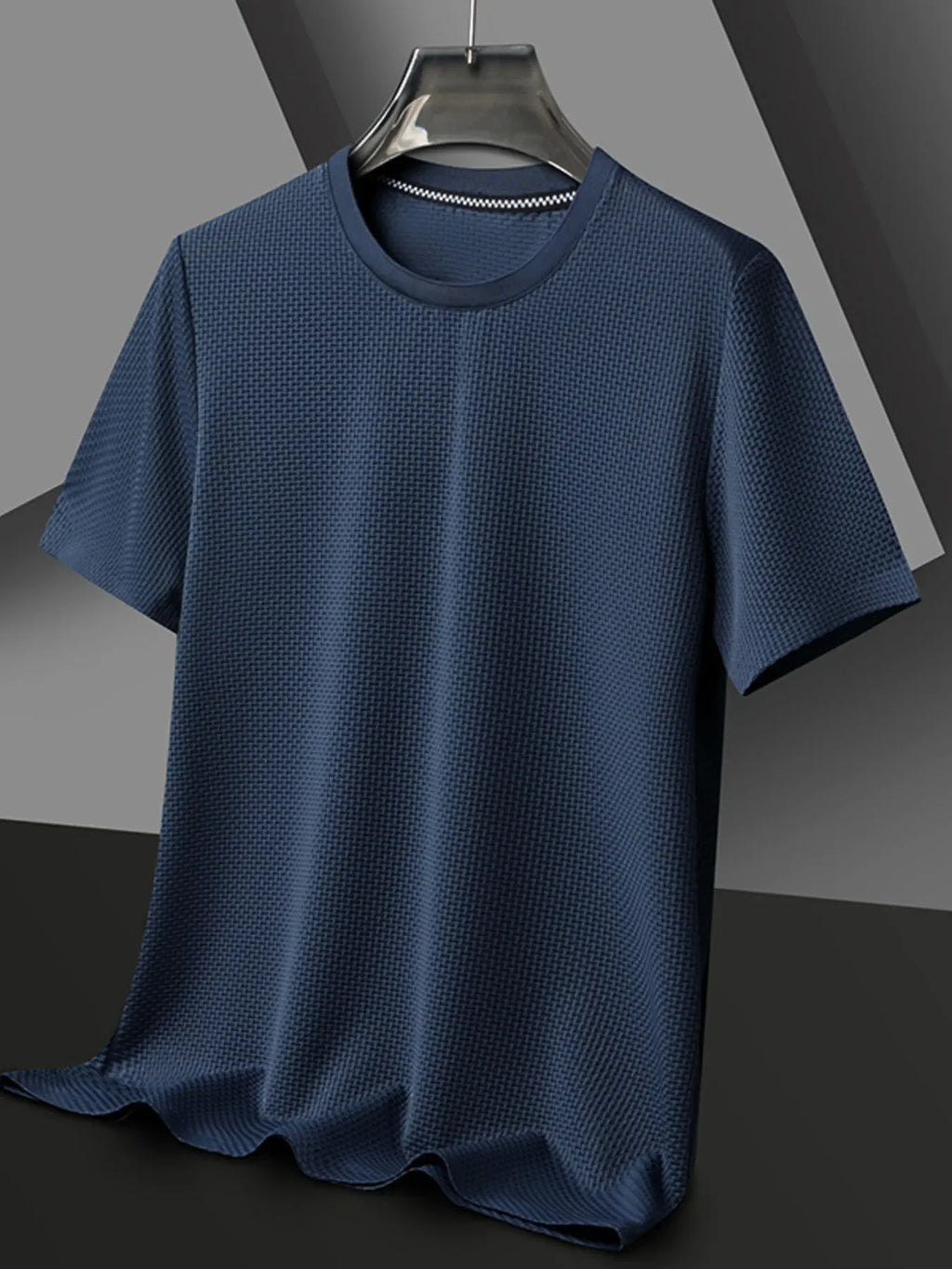 Men's Plus Size Breathable Texture Short Sleeve T-Shirt - tif-shop24.de