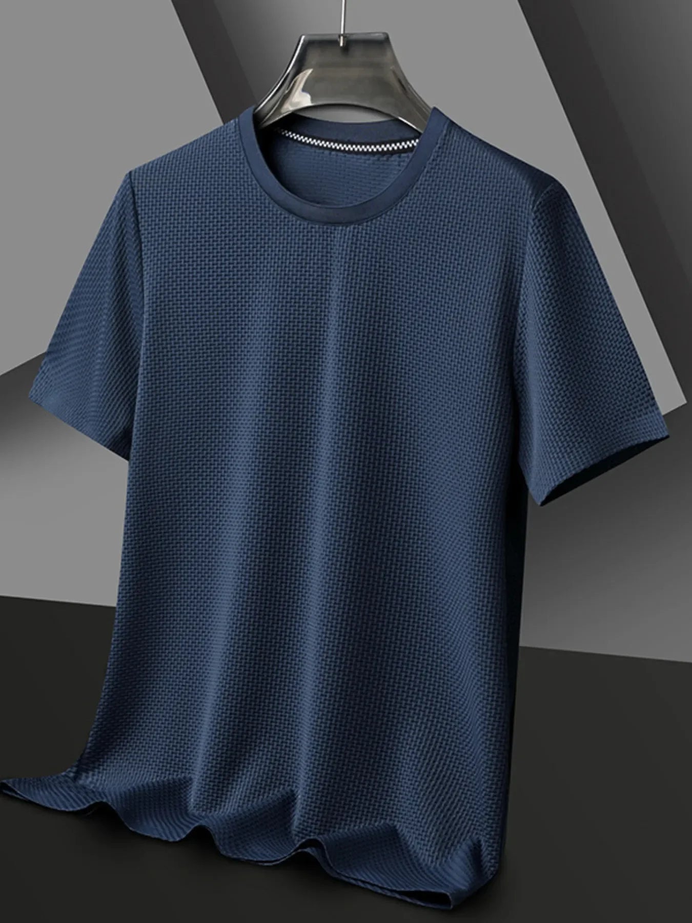 Men's Plus Size Breathable Texture Short Sleeve T-Shirt - tif-shop24.de