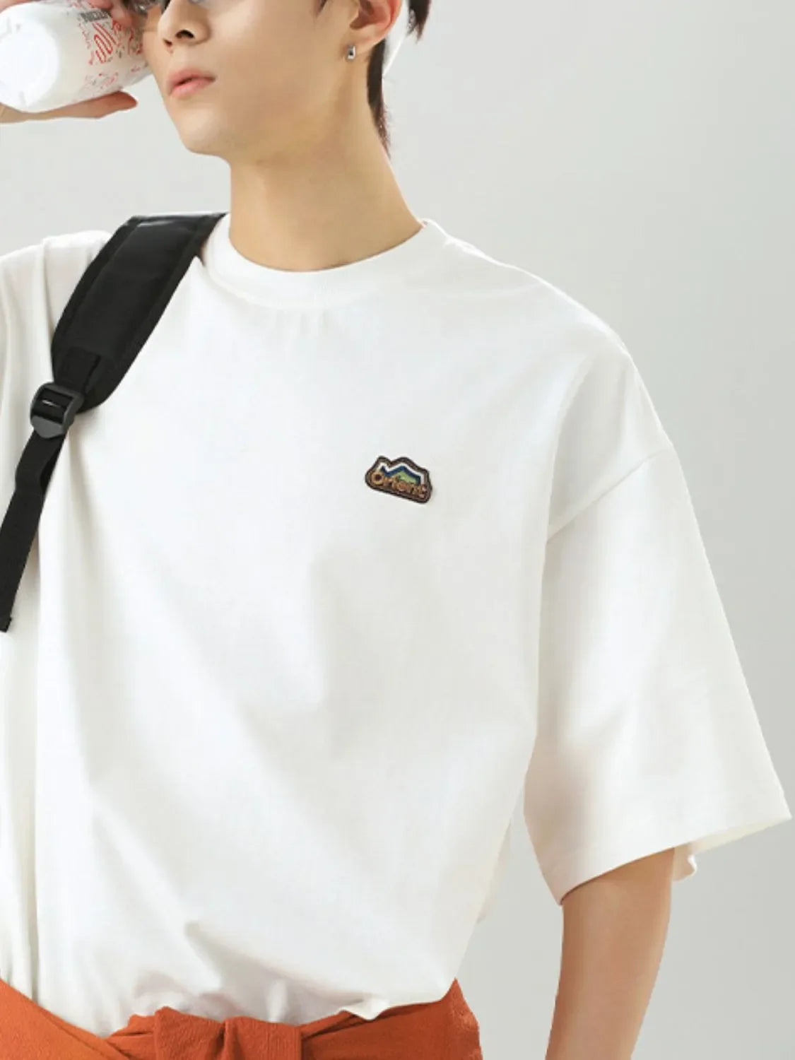 Men's Plus Size Embroidered Round Neck Half Sleeve T-Shirt - tif-shop24.de