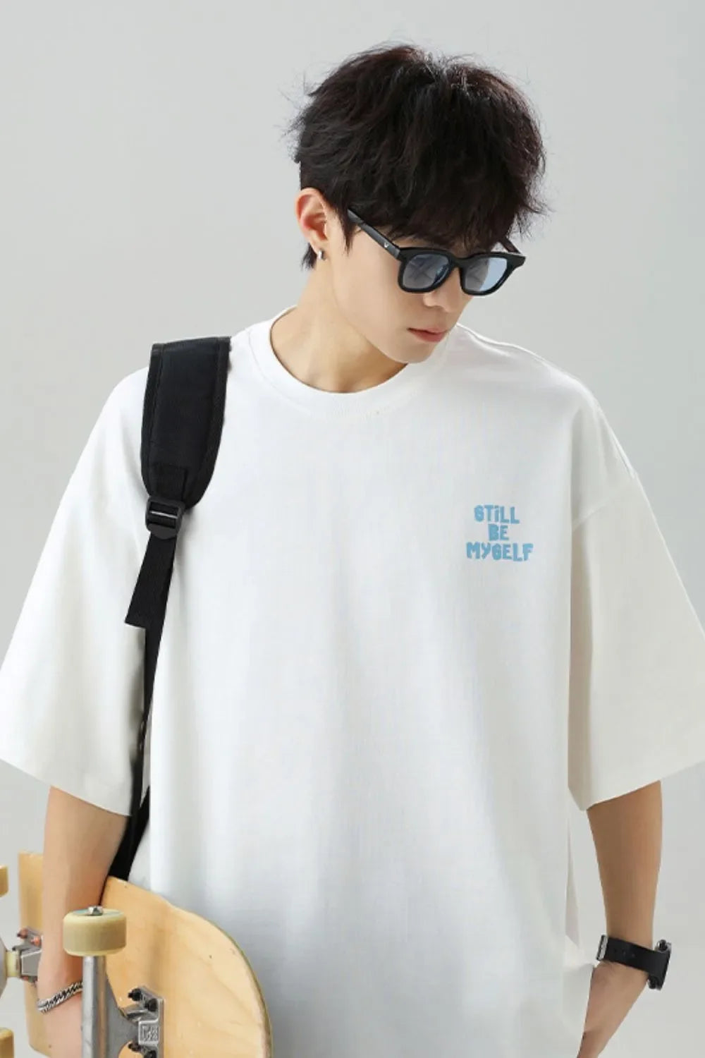 Men's Plus Size Letter Round Neck Half Sleeve T-Shirt - tif-shop24.de