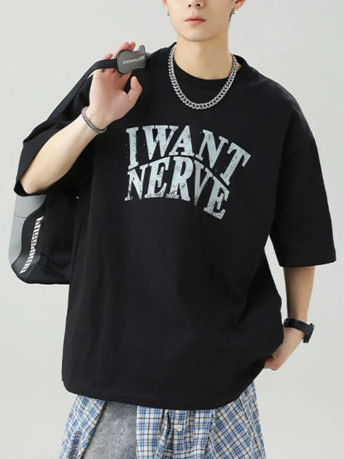 Men's Plus Size Round Neck Letter Graphic T-Shirt - tif-shop24.de