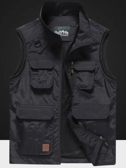 Men's Plus Size Zip Up Vest with Pockets - tif-shop24.de