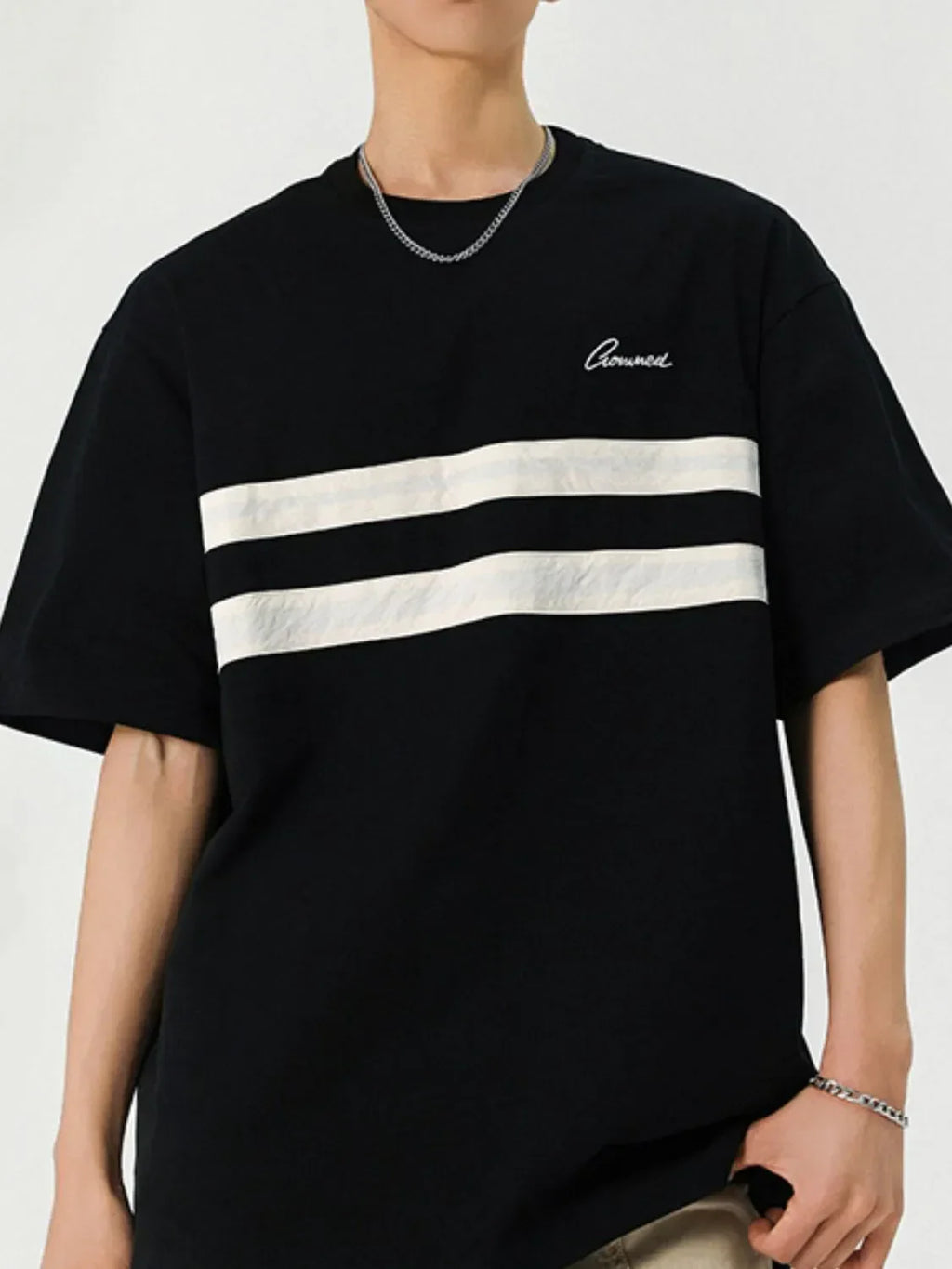 Men's Round Neck Striped T-Shirt - tif-shop24.de