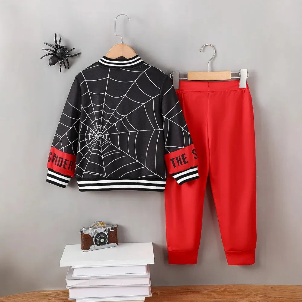 Spider Baseball Collar Top and Pants Set - tif-shop24.de