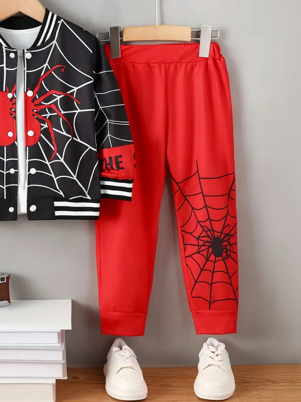 Spider Baseball Collar Top and Pants Set - tif-shop24.de