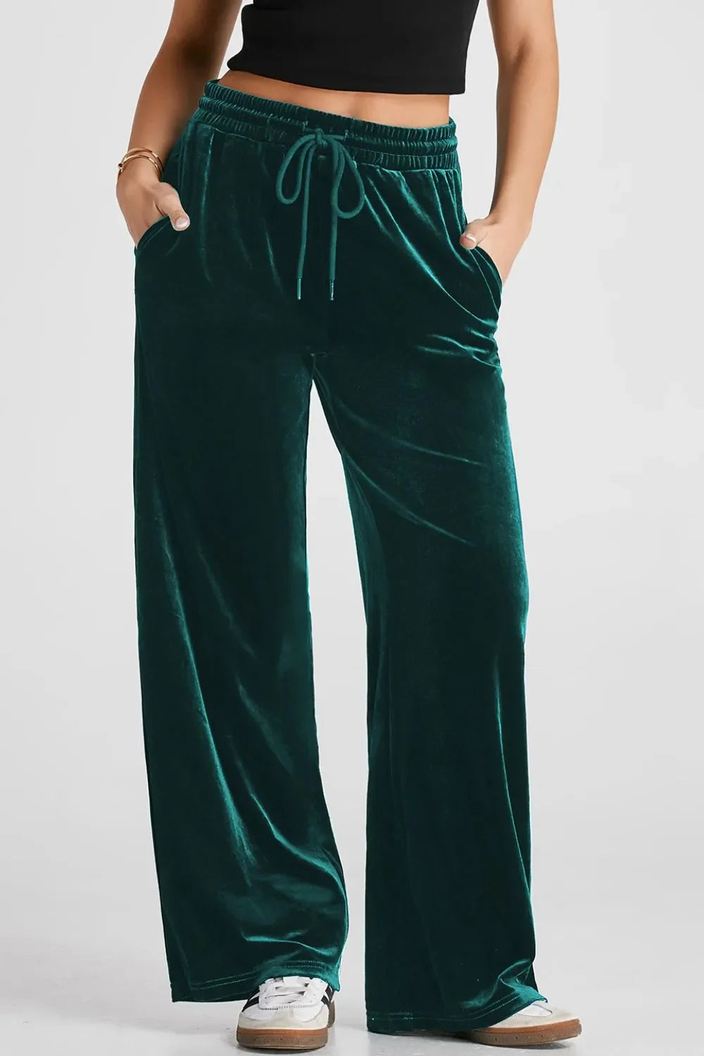 Drawstring Waist Wide Leg Active Pants - tif-shop24.de