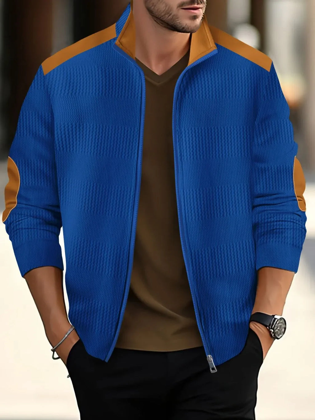 Men's Full Size Zip Up Long Sleeve Top Plus Size - tif-shop24.de