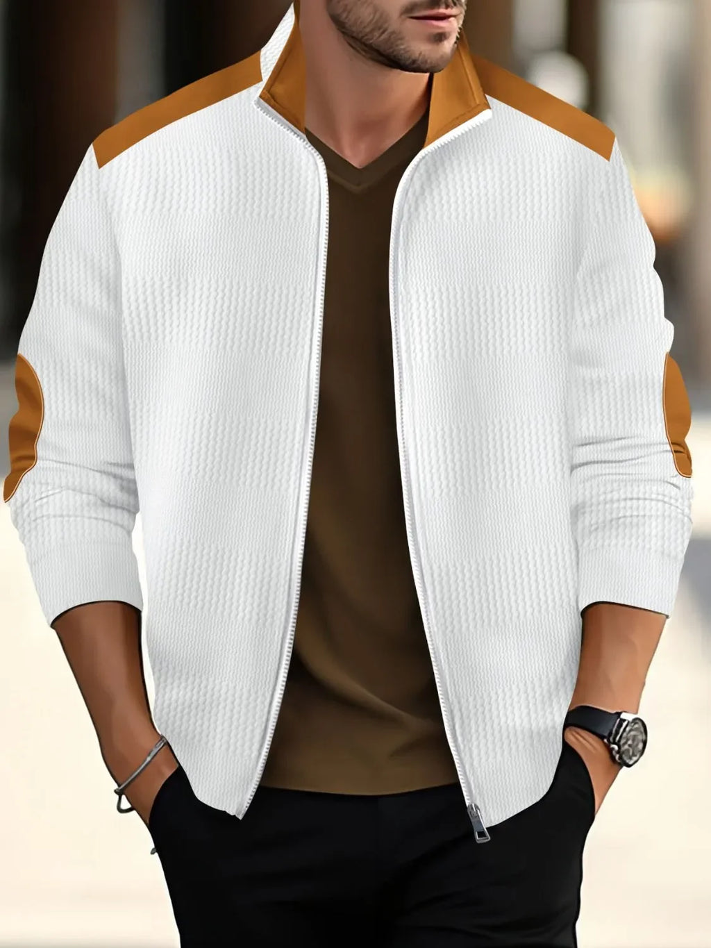 Men's Full Size Zip Up Long Sleeve Top Plus Size - tif-shop24.de