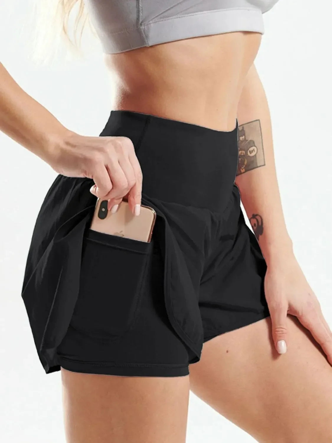 Pocketed High Waist Active Shorts - tif-shop24.de
