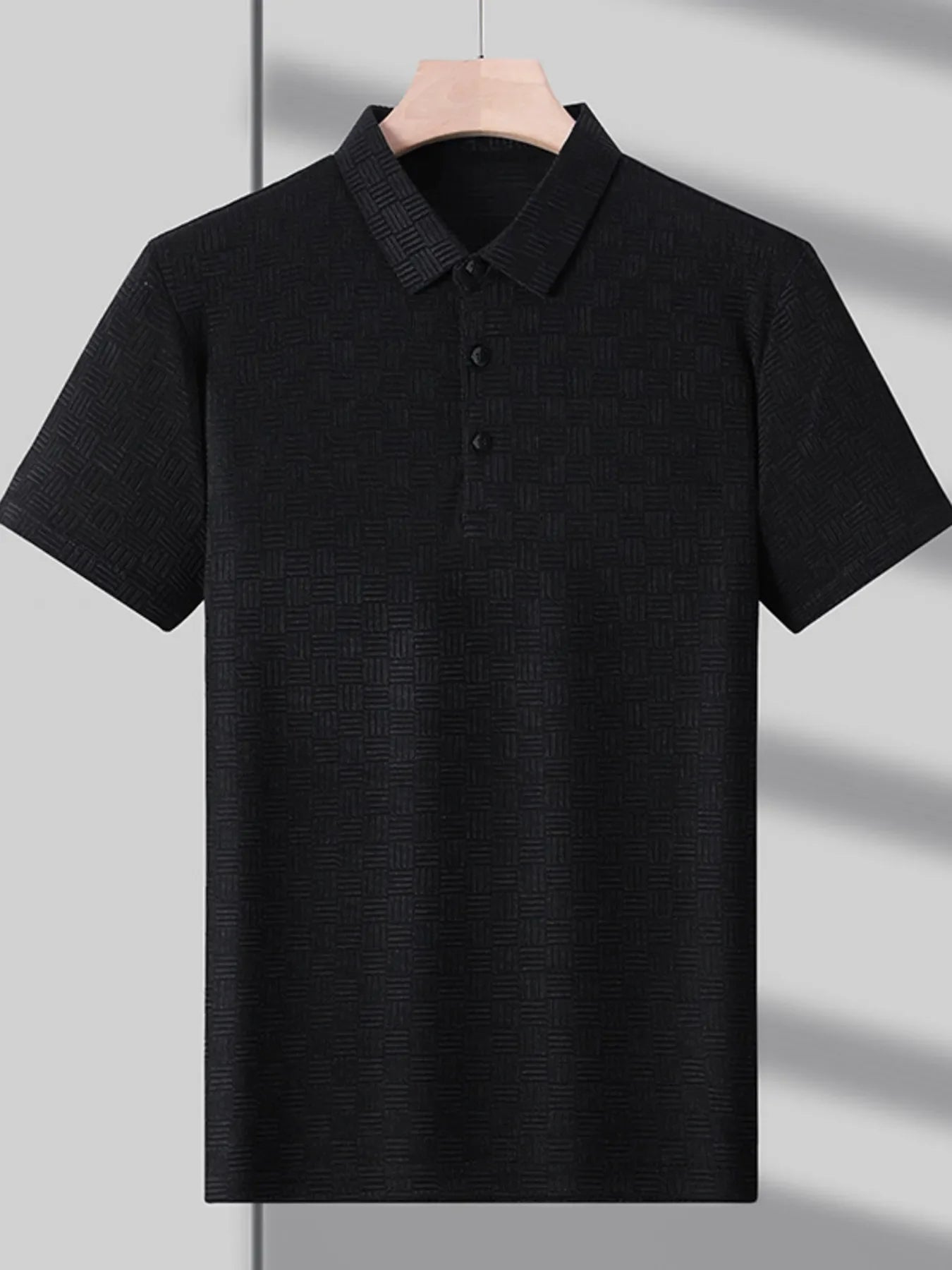 Men's Plus Size Classic Short Sleeve Textured Polo Shirt - tif-shop24.de