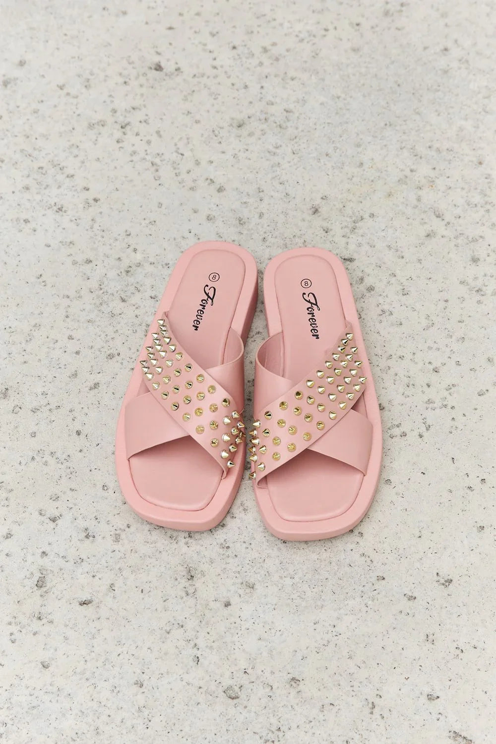 Forever Link Studded Cross Strap Sandals in Blush - tif-shop24.de