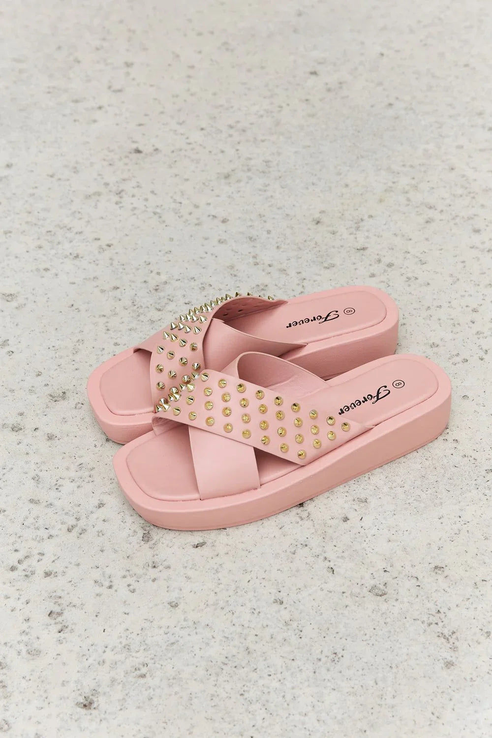 Forever Link Studded Cross Strap Sandals in Blush - tif-shop24.de