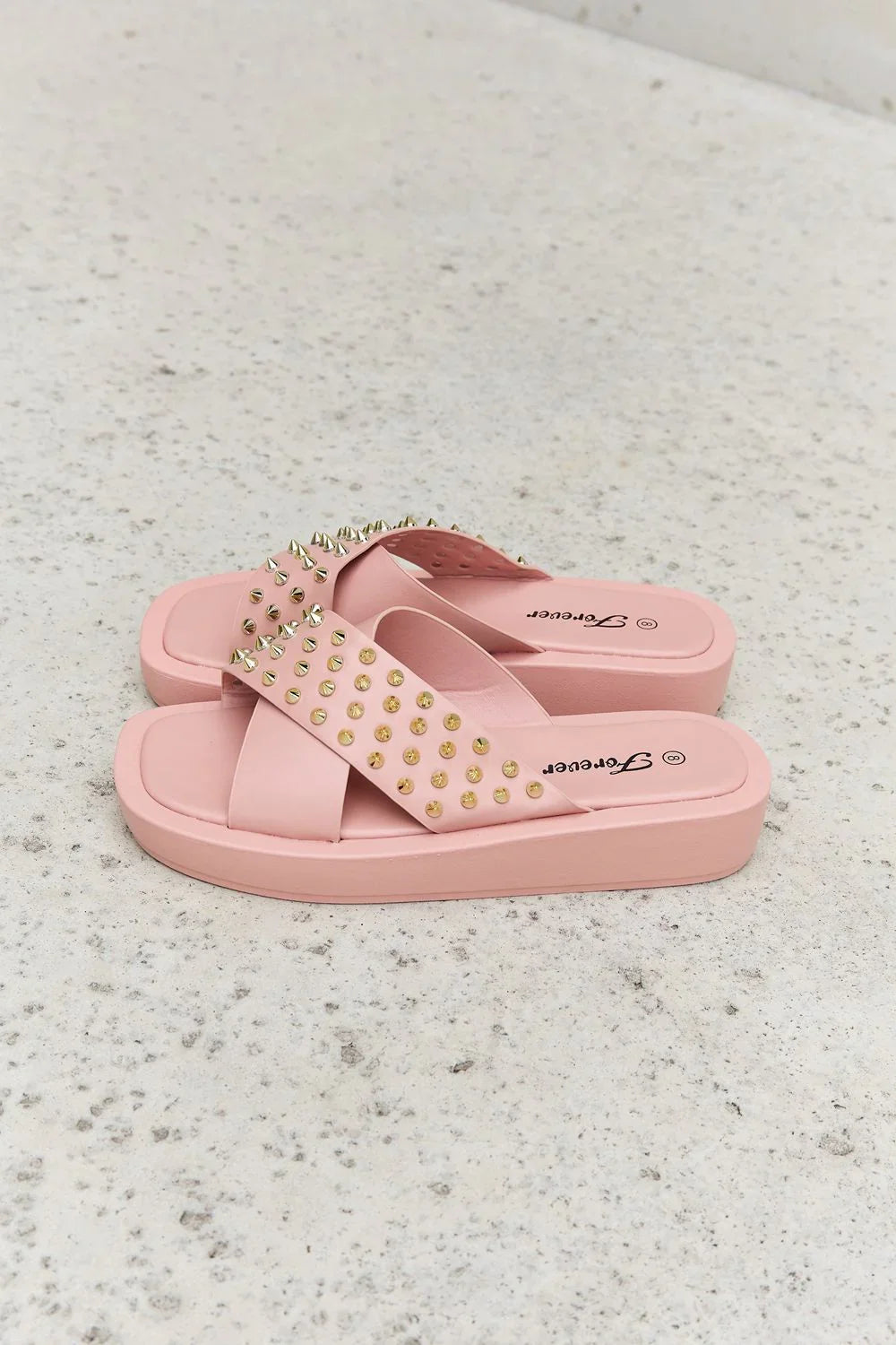 Forever Link Studded Cross Strap Sandals in Blush - tif-shop24.de