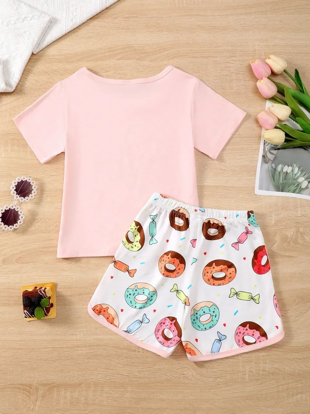 Children's Donut Round Neck Top and Pants Set - tif-shop24.de