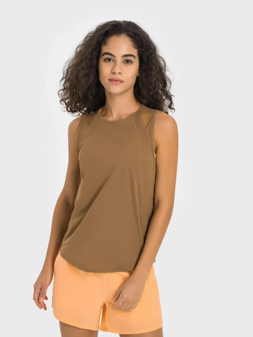 Millennia Cutout Back Round Neck Active Tank - tif-shop24.de
