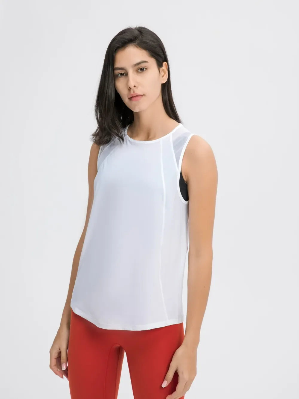 Millennia Cutout Back Round Neck Active Tank - tif-shop24.de