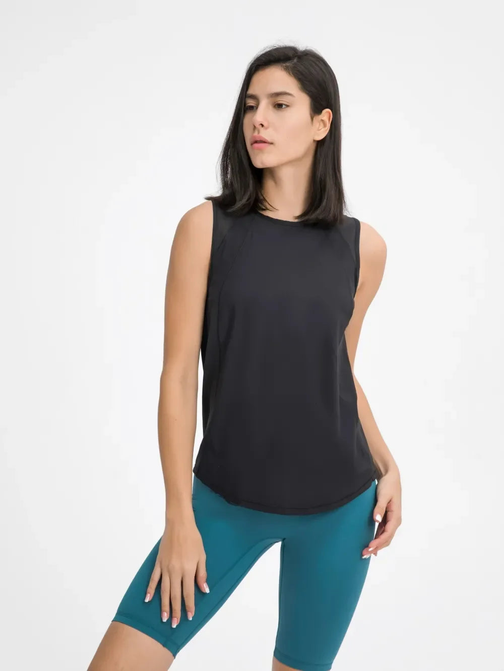 Millennia Cutout Back Round Neck Active Tank - tif-shop24.de