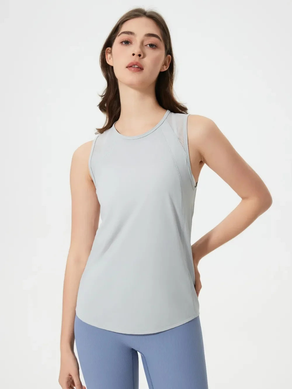 Millennia Cutout Back Round Neck Active Tank - tif-shop24.de