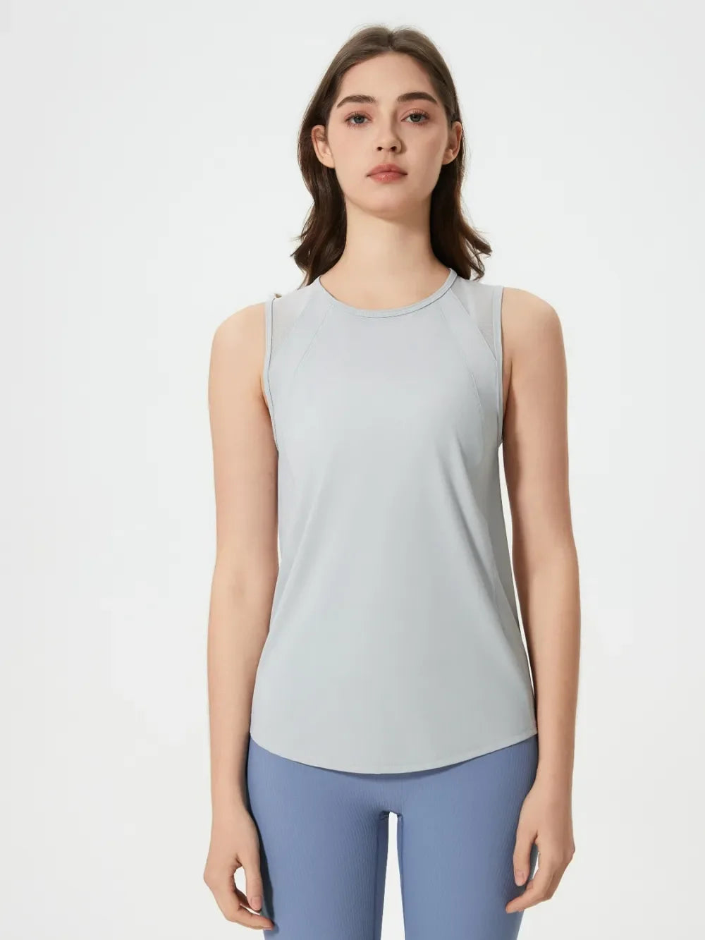 Millennia Cutout Back Round Neck Active Tank - tif-shop24.de