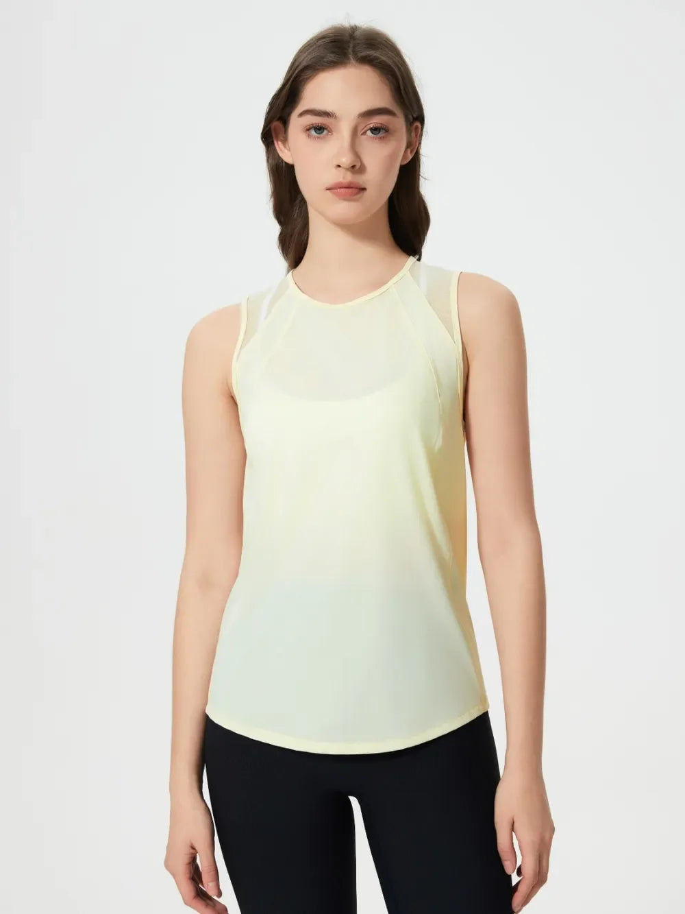 Millennia Cutout Back Round Neck Active Tank - tif-shop24.de